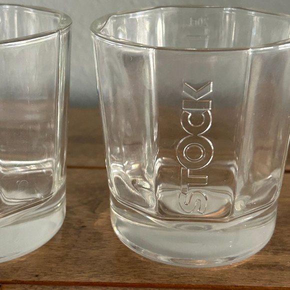 Stock Brandy Glass Set of 2 Octagon Old Fashion Rocks Embossed Glasses 20CL - Picture 2 of 9